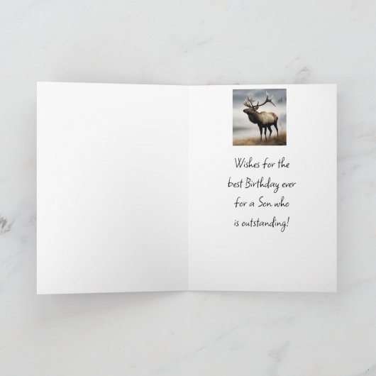 Carte Joyeux Fils d'Elk d'anniversaire qui est exception (Intérieur)