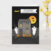 Carte Joyeux fils d'Halloween à l'université (Fleur jaune)