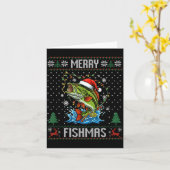 Carte Joyeux Fishmas B Fish Noël Pêche Sweat Ugly (Fleur jaune)