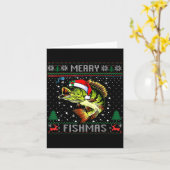 Carte Joyeux Fishmas B Fish Noël Pêche Sweat Ugly (Fleur jaune)