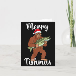 Carte Joyeux Fishmas Bigfoot Pêche Drôle Sasquatch Père 