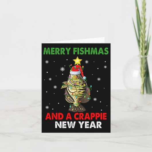 Carte Joyeux Fishmas Et Une Nouvelle Année Crappie Pêche (Devant)