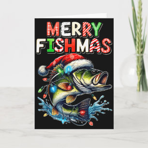 Carte Joyeux Fishmas Santa Amateurs de Pêche Drôle Pêche
