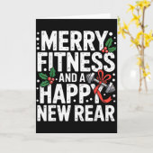 Carte Joyeux Fitness Bonne Année Entraînement Fessier Fi (Fleur jaune)