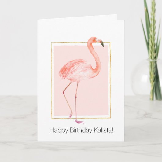 Carte Joyeux Flamant rose rose (Devant)