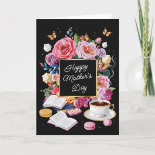 Carte Joyeux Fleurs et Macarons Fête des Mères Personnal