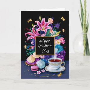 Carte Joyeux Fleurs et sucreries de la Fête des Mères pe