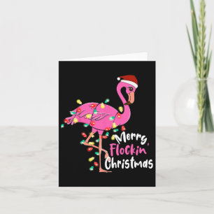 Carte Joyeux flocage Flamant rose de Noël Noël Noël