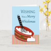 Carte Joyeux Fouettmas, Noël pour un cuisinier, pâtissie (Fleur jaune)