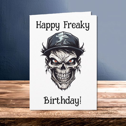 Carte Joyeux Freaky Birthday Zombie caractère