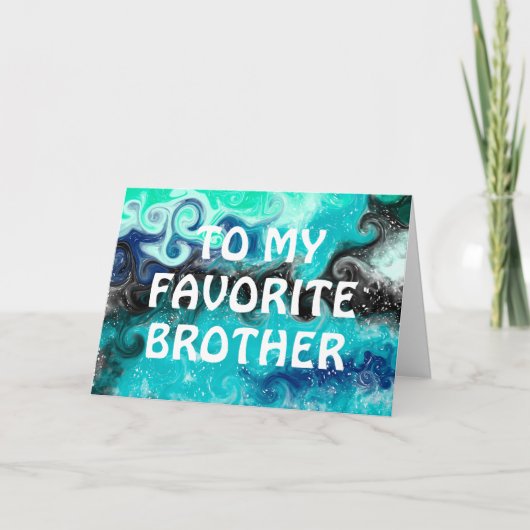 Carte Joyeux frère d'anniversaire | Bleu, Turquoise et n (Devant)