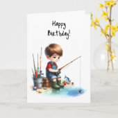 Carte Joyeux garçon d'anniversaire accolé aux voeux d'an (Fleur jaune)