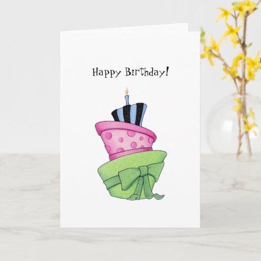 Carte Joyeux gâteau (Fleur jaune)