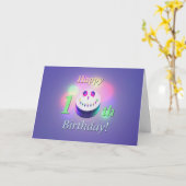 Carte Joyeux gâteau 10e anniversaire (Fleur jaune)