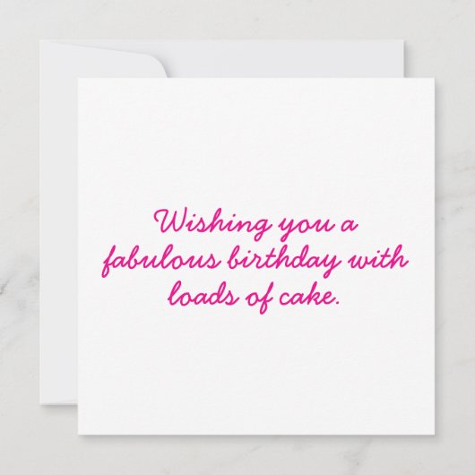 Carte Joyeux gâteau d'anniversaire (Dos)