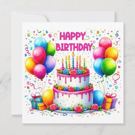 Carte Joyeux gâteau d'anniversaire (Devant)