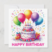 Carte Joyeux gâteau d'anniversaire (Devant)