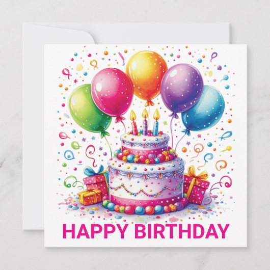 Carte Joyeux gâteau d'anniversaire (Devant)