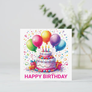 Carte Joyeux gâteau d'anniversaire