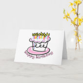 Carte Joyeux gâteau d'anniversaire (Fleur jaune)