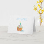 Carte joyeux gâteau d'anniversaire peint à la main (Fleur jaune)