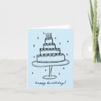 Joyeux gâteau d'anniversaire Whimsical Sketch Dood