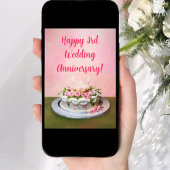 Carte Joyeux gâteau du 3e anniversaire du Mariage