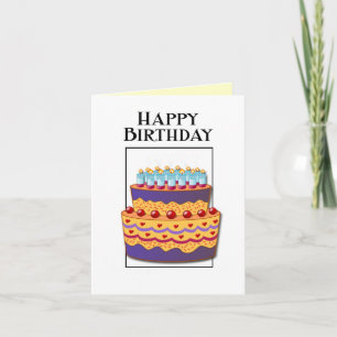 Carte Joyeux gâteau Whimsical d'anniversaire