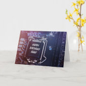 Carte Joyeux Geek d'anniversaire (Fleur jaune)