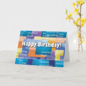 Carte Joyeux Geek d'ordinateur d'anniversaire (Fleur jaune)