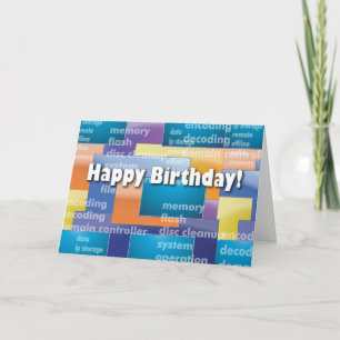 Carte Joyeux Geek d'ordinateur d'anniversaire