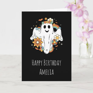 Carte Joyeux Ghost Retro Hippie Vibe Anniversaire