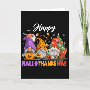 Carte Joyeux Gnome de Hallothanksmas Halloween Thanksgiv