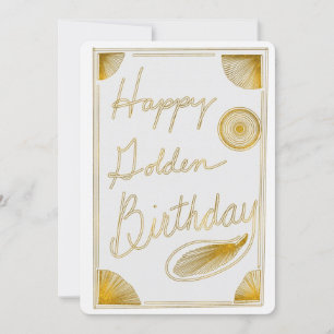 Carte Joyeux Golden Anniversaire Typographie Or Design