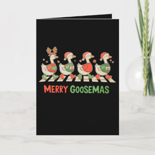 Carte Joyeux Goosemas Oie Père Noël Sweatshirt Moche Noë