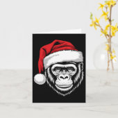 Carte Joyeux Gorilla Père Noël Sur Gorilla Christmas (Fleur jaune)