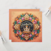 Carte Joyeux Govardhan Puja (Devant/Arrière en situation)