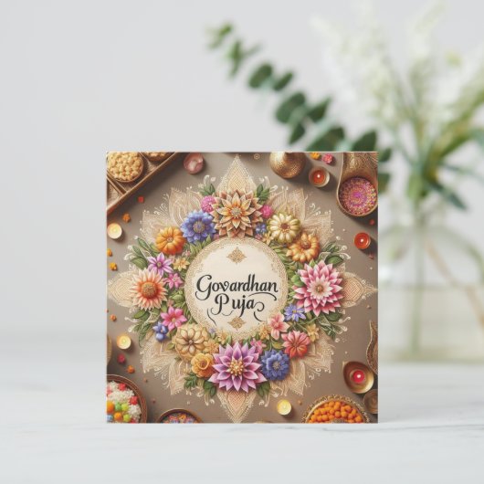 Carte Joyeux Govardhan Puja (Debout devant)