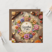 Carte Joyeux Govardhan Puja (Devant/Arrière en situation)