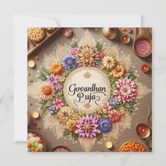 Carte Joyeux Govardhan Puja (Devant)