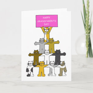 Carte Joyeux Grand-parents Day Cute Cartoon Chats