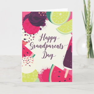 Carte Joyeux grand-parents Jour Fruits et cures sucrées