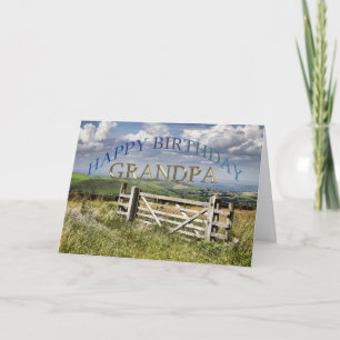 Carte Joyeux grand-père d'anniversaire, paysage avec une