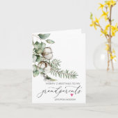 Carte Joyeux grands-parents de Noël de la petite-fille (Fleur jaune)