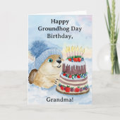 Carte Joyeux Groundhog Day Anniversaire Mémé (Devant)