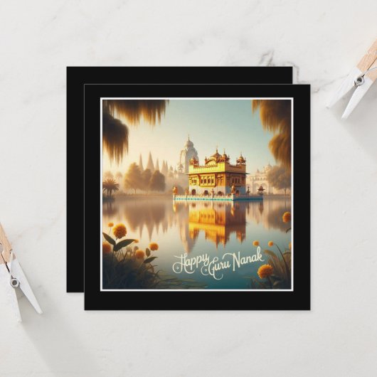 Carte Joyeux Guru Nanak (Devant/Arrière en situation)