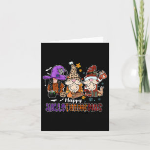 Carte Joyeux Hallothankmas Gnomeis Halloween Thanksgivin