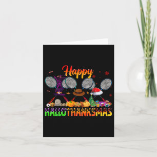 Carte Joyeux Hallothanksmas Badminton Witch Casquette No