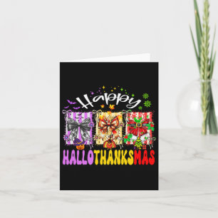 Carte Joyeux Hallothanksmas Coquette Bow Halloween Merci