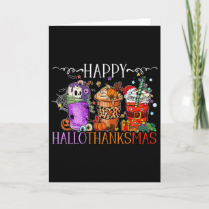 Carte Joyeux Hallothanksmas Halloween Thanksgiving Chris